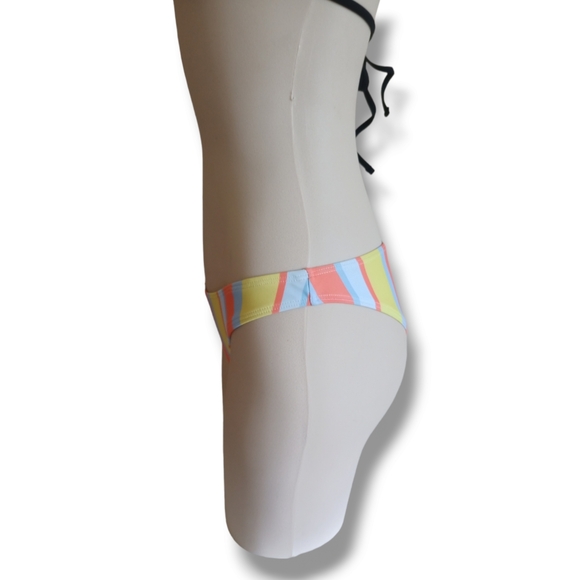 💥 Women's Multicolored Stripe High Leg Bikini Swim Bottoms - Picture 14 of 16